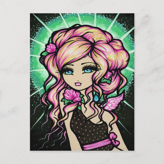 Postal de hadas helada del arte de la fantasía (Anverso)