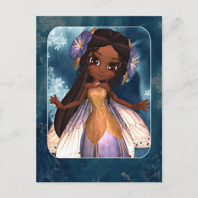 Postal de hadas y hadas para el gato - arte de la  (Anverso)