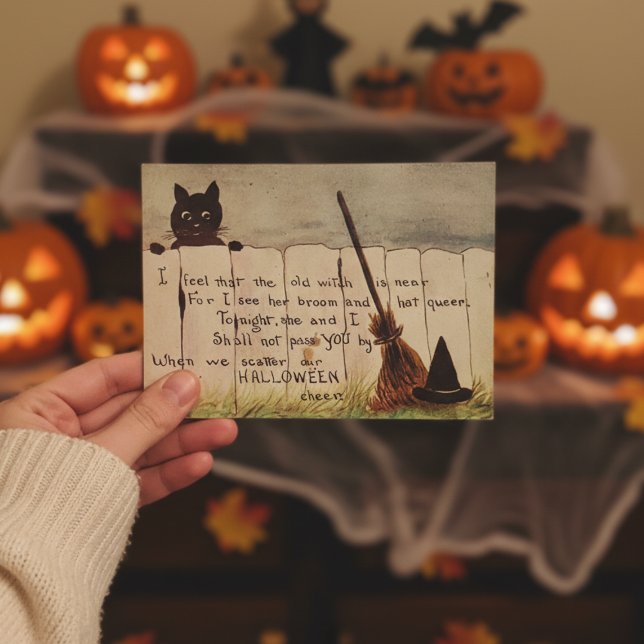 Postal de Halloween con gato insignificante (Subido por el creador)