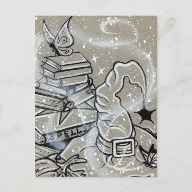 Postal de Halloween con ortografía de bruja (Anverso)