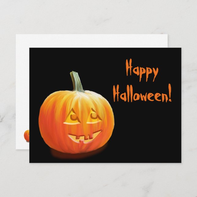 Postal de Halloween de Jack O'Lantern (Anverso / Reverso)