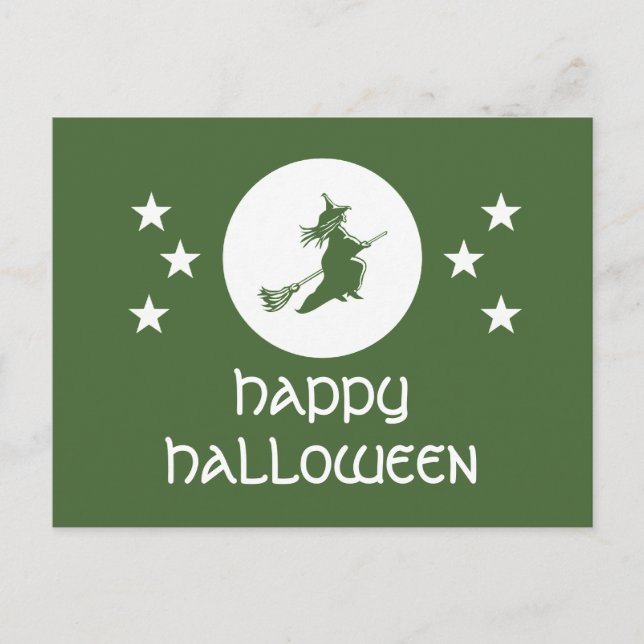 Postal de Halloween de regalo, verde (Anverso)