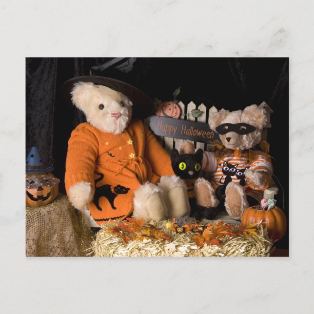 Postal de Halloween de Teddy Bear 4812 (Anverso)