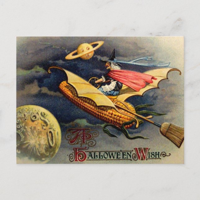 Postal de Halloween del vintage (Anverso)