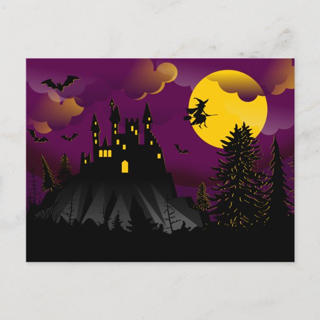 Postal de Halloween escénica (Anverso)