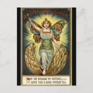 Postal de halloween Fairy Vintage