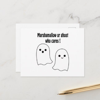 postal de halloween fantasma divertida