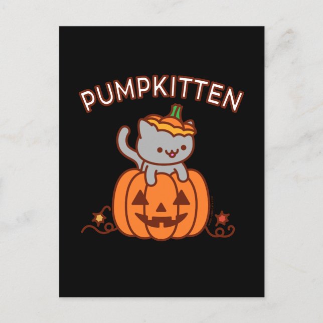 Postal de Halloween: Gato de PUMPKITTEN (Anverso)