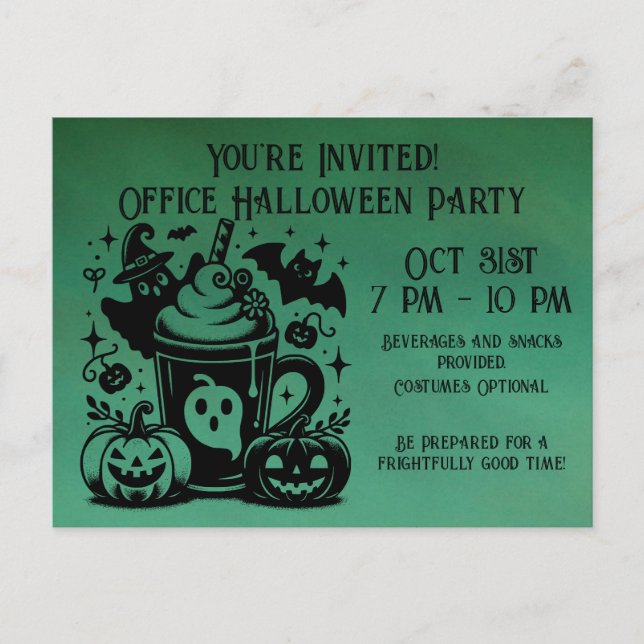 postal de Halloween, invitación, fiesta de Hallowe (Anverso)