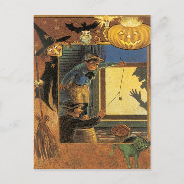 Postal de halloween Pranksters Vintage (Anverso)