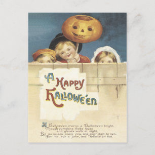 Postal de Halloween Vintage feliz