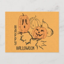 Postal de Halloween Vintage feliz