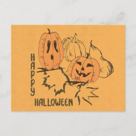Postal de Halloween Vintage feliz