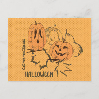 Postal de Halloween Vintage feliz