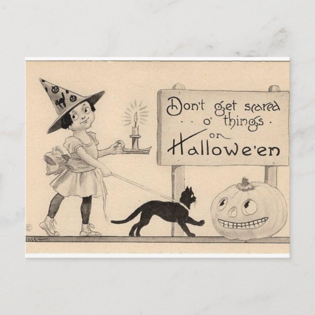 Postal de Halloween vintage: Noche encantadora de  (Anverso)