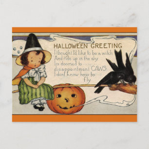 Postal de Halloween vintage: Noche encantadora de