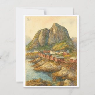 Postal de Hamnøy, Islas Lofoten, Noruega