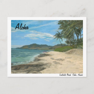Postal de Hawaii de la playa de Lualualei