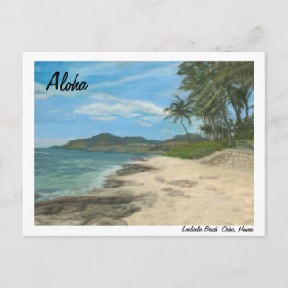 Postal de Hawaii de la playa de Lualualei
