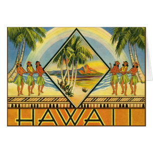 Postal de Hawaii de los mediados de siglo