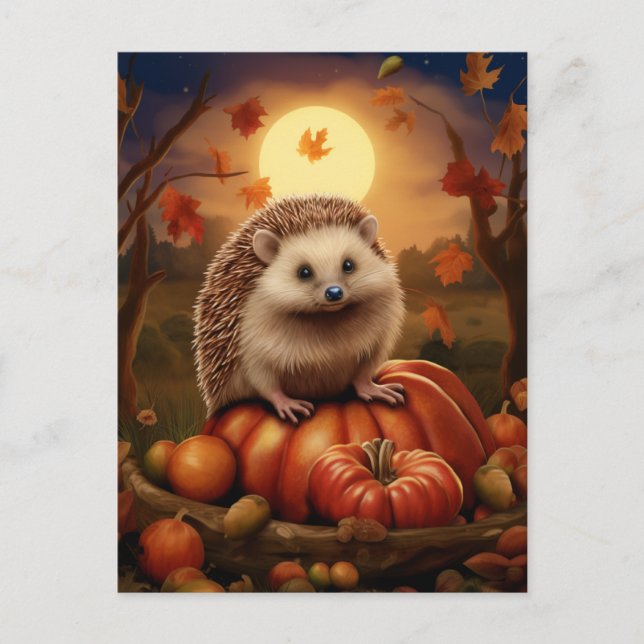 Postal de Hedgehog de otoño (Anverso)