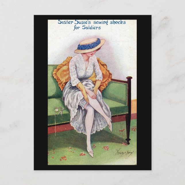 Postal de historieta antigua - Hermana Susie (Anverso)