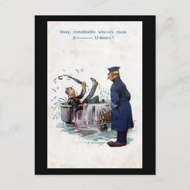 Postal de historietas antiguas - U-Boats (Anverso)