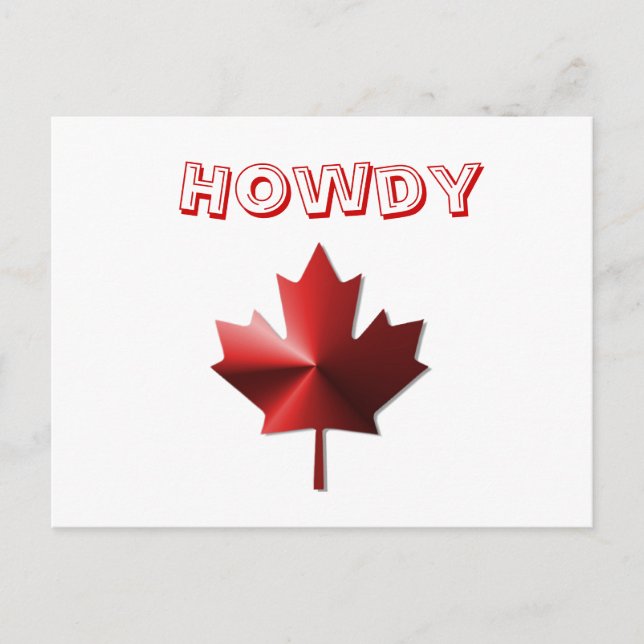 Postal de hoja de arce de la bandera de Canadá de  (Anverso)