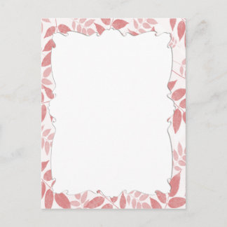 Postal de hojas rosadas