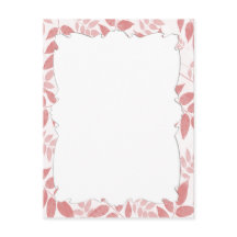 Postal de hojas rosadas