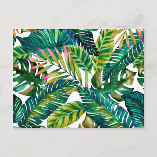 postal de hojas verdes tropicales