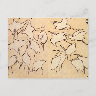 Postal de Hokusai Cranes