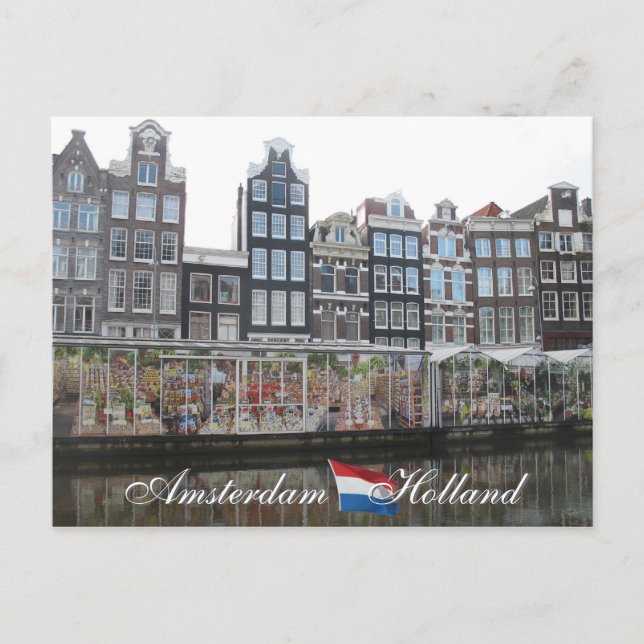 Postal de Holanda del mercado de la flor de (Anverso)