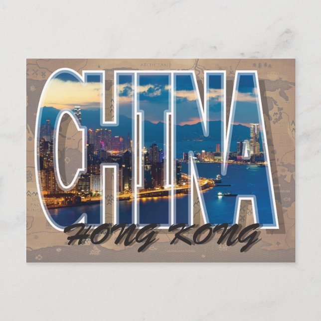 postal de Hong Kong y China (Anverso)