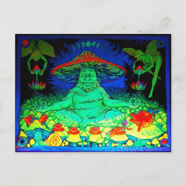 Postal de hongos para el té (Anverso)