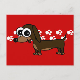 Postal de huella digital de Dachshund