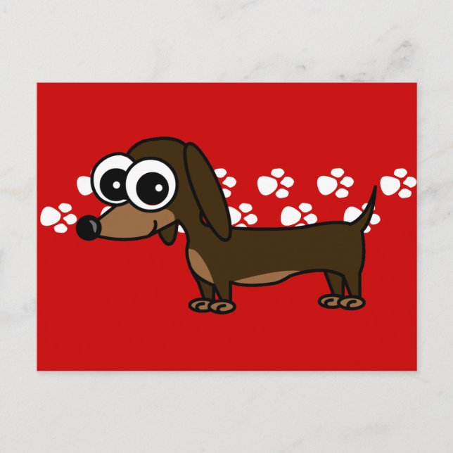 Postal de huella digital de Dachshund (Anverso)