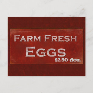 Postal de huevos frescos de granja