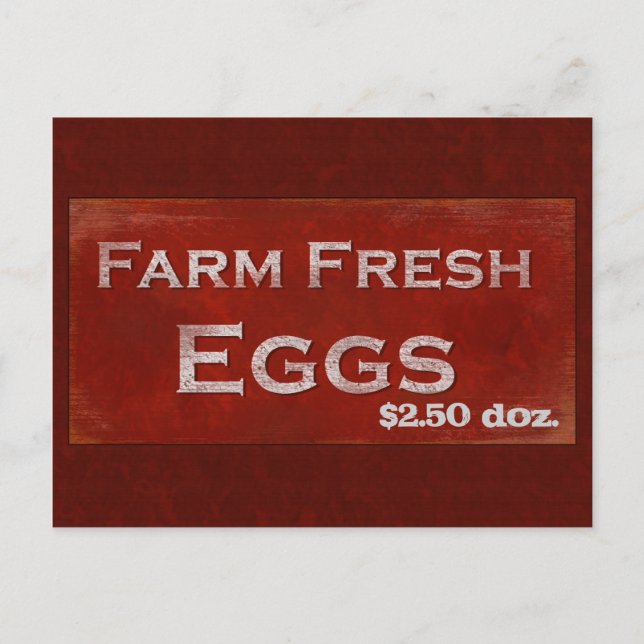 Postal de huevos frescos de granja (Anverso)