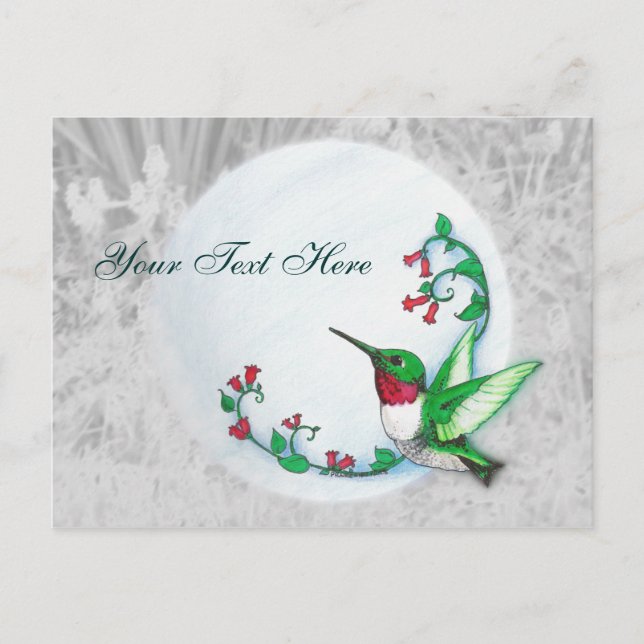 Postal de Hummingbird Rubythroed (Anverso)