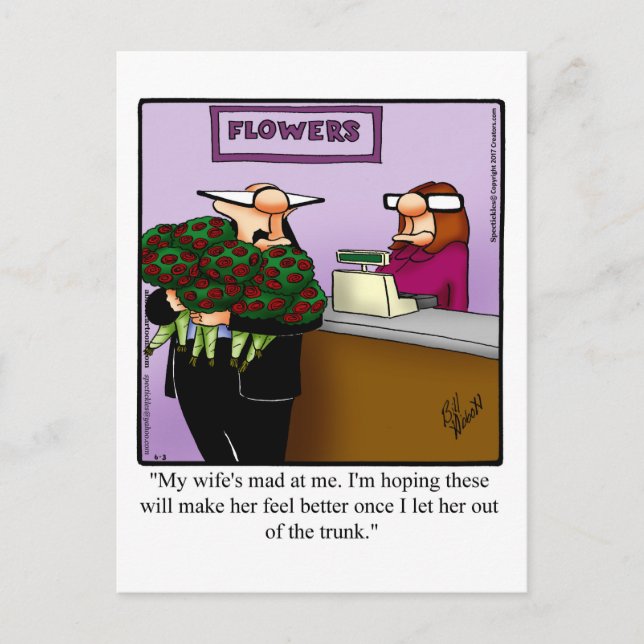 Postal de humor de matrimonio de disculpa (Anverso)