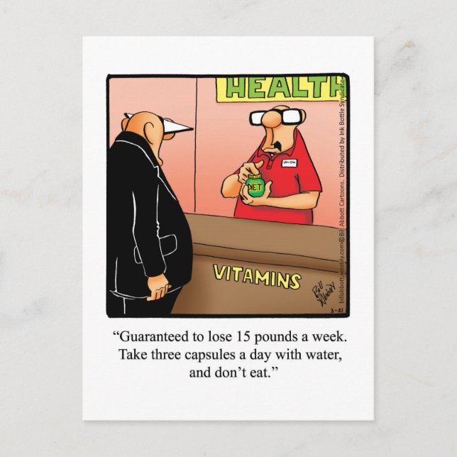Postal de Humor de Pérdida de Peso (Anverso)