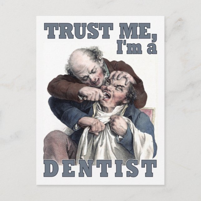 Postal de humor DENTISTA (Anverso)