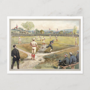 Postal de Ilustracion de Béisbol Vintage