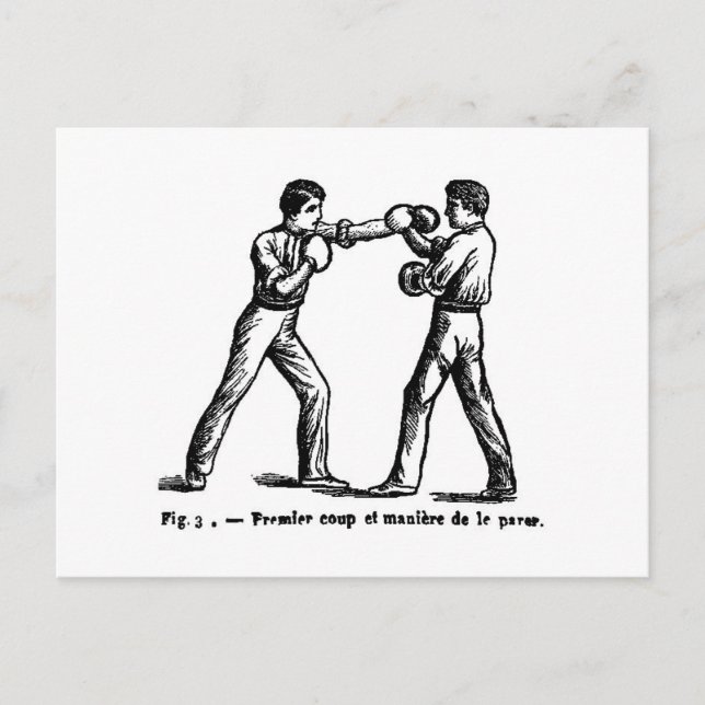 Postal de Ilustracion de boxeo antiguo (Anverso)