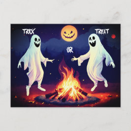 Postal de Ilustracion de Fantasmas de Baile