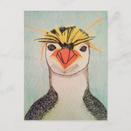 Postal de Ilustracion de pingüino corto
