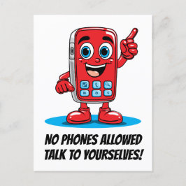 Postal de Ilustracion de prohibición de teléfono r