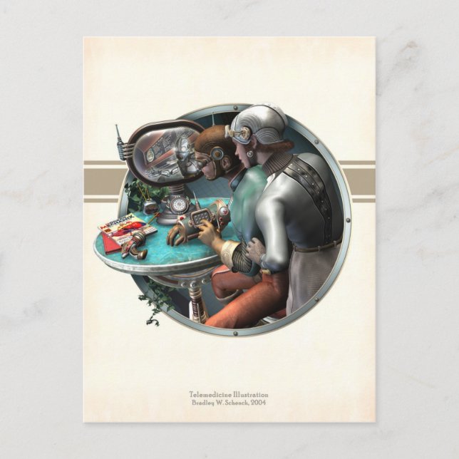 Postal de Ilustracion de telemedicina (Anverso)