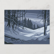 Postal de Ilustracion del invierno
